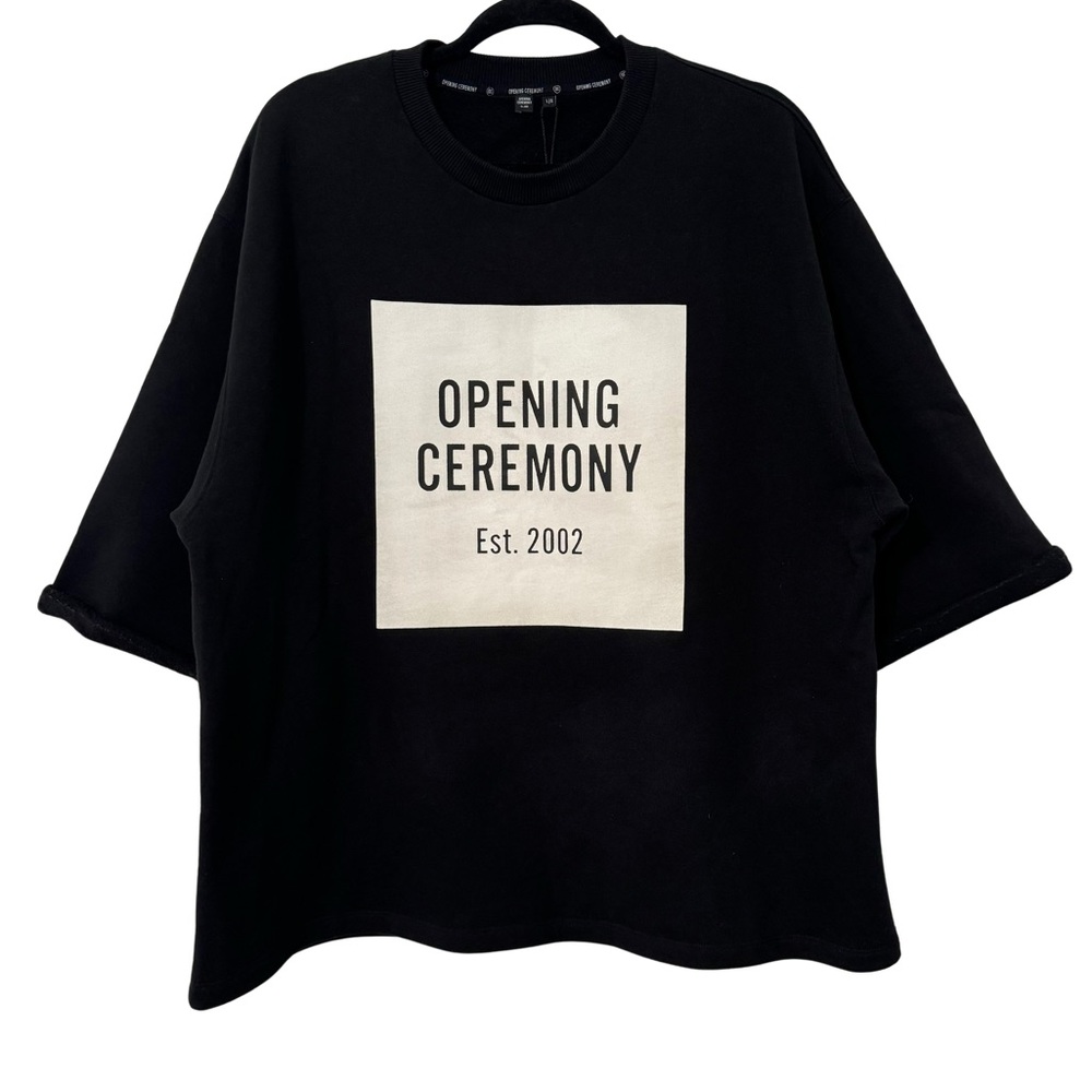 ⚫️⚪️ Opening Ceremony Unisex Cut Off Boxy Logo Sweater - Picture 1 of 9